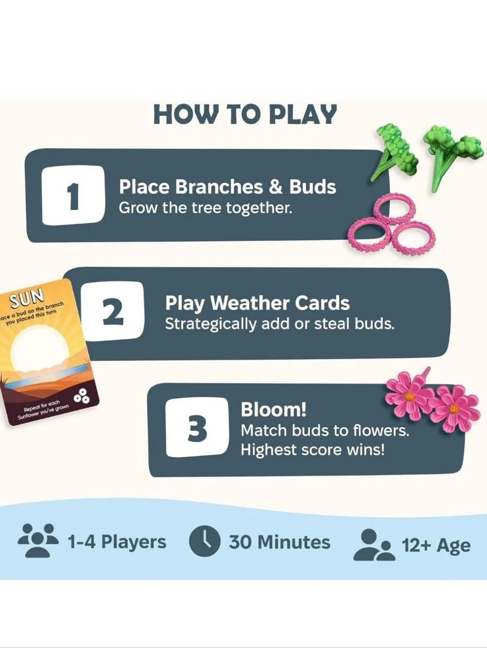 Bloomchasers 3D Flower Stacking Tree Building Strategy Fun Board Game New SEALED